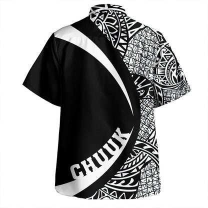 Chuuk Hawaiian Shirt Coat Of Arm Lauhala White Circle