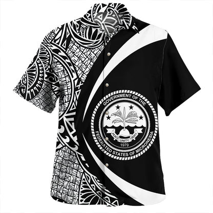 Chuuk Hawaiian Shirt Coat Of Arm Lauhala Circle