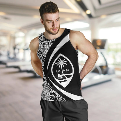 Guam Tank Top Coat Of Arm Lauhala White Circle