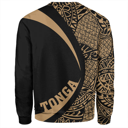 Tonga Sweatshirt Coat Of Arm Lauhala Gold Ver 2 Circle