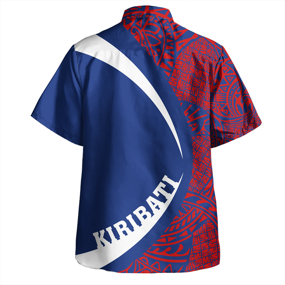 Kiribati Hawaiian Shirt Coat Of Arm Lauhala Gold Circle