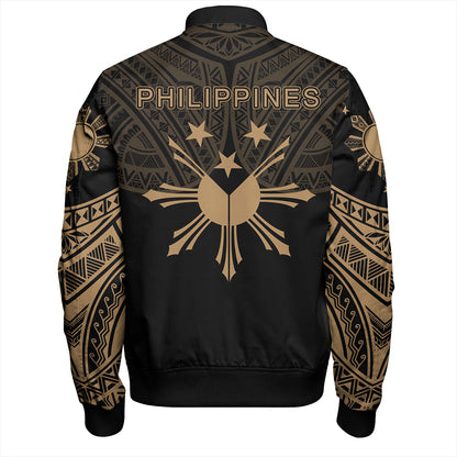 Philippines Bomber Jacket Sun Star Warrior Style Gold