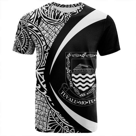 Tuvalu T-Shirt Coat Of Arm Lauhala White Circle
