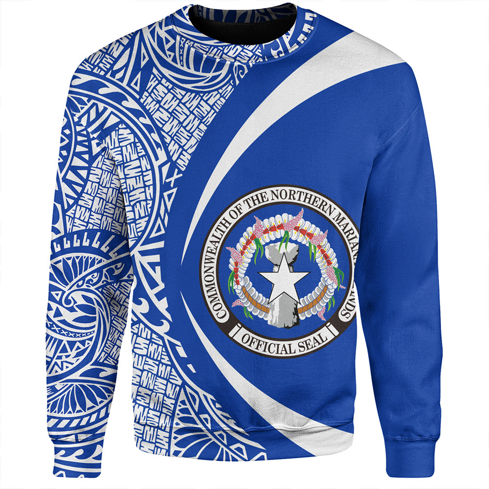 Northern Mariana Islands Sweatshirt Coat Of Arm Lauhala Circle