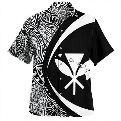 Hawaii Hawaiian Shirt Kanaka Maoli Hawaiian Map Lauhala White Circle