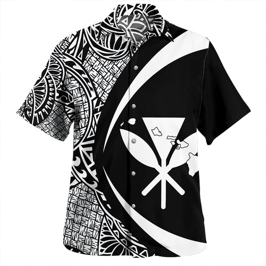 Hawaii Hawaiian Shirt Kanaka Maoli Hawaiian Map Lauhala White Circle