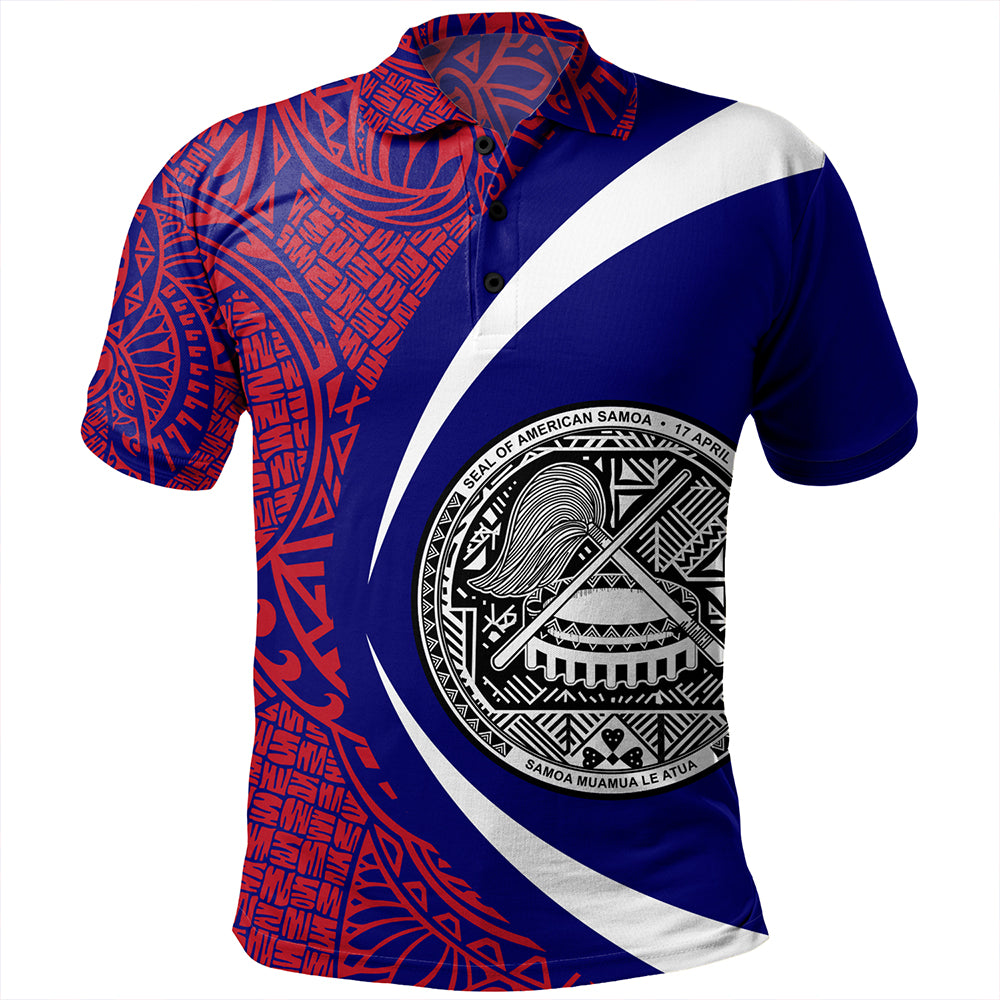 Samoa Polo Shirt American Samoa Coat Of Arm Lauhala Circle