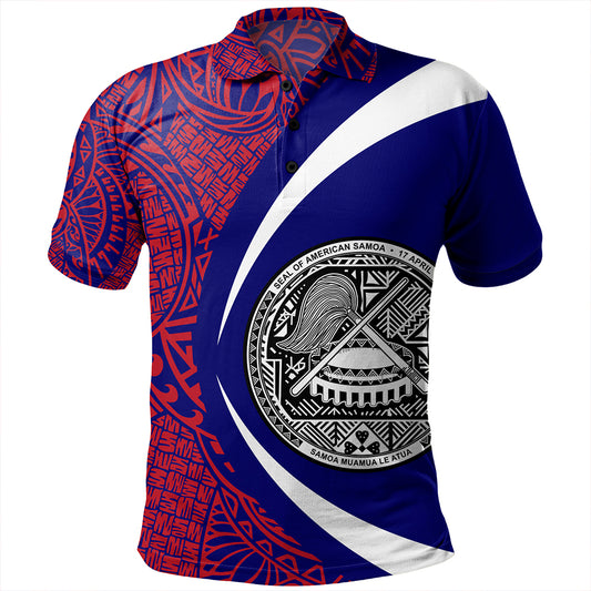 Samoa Polo Shirt American Samoa Coat Of Arm Lauhala Circle