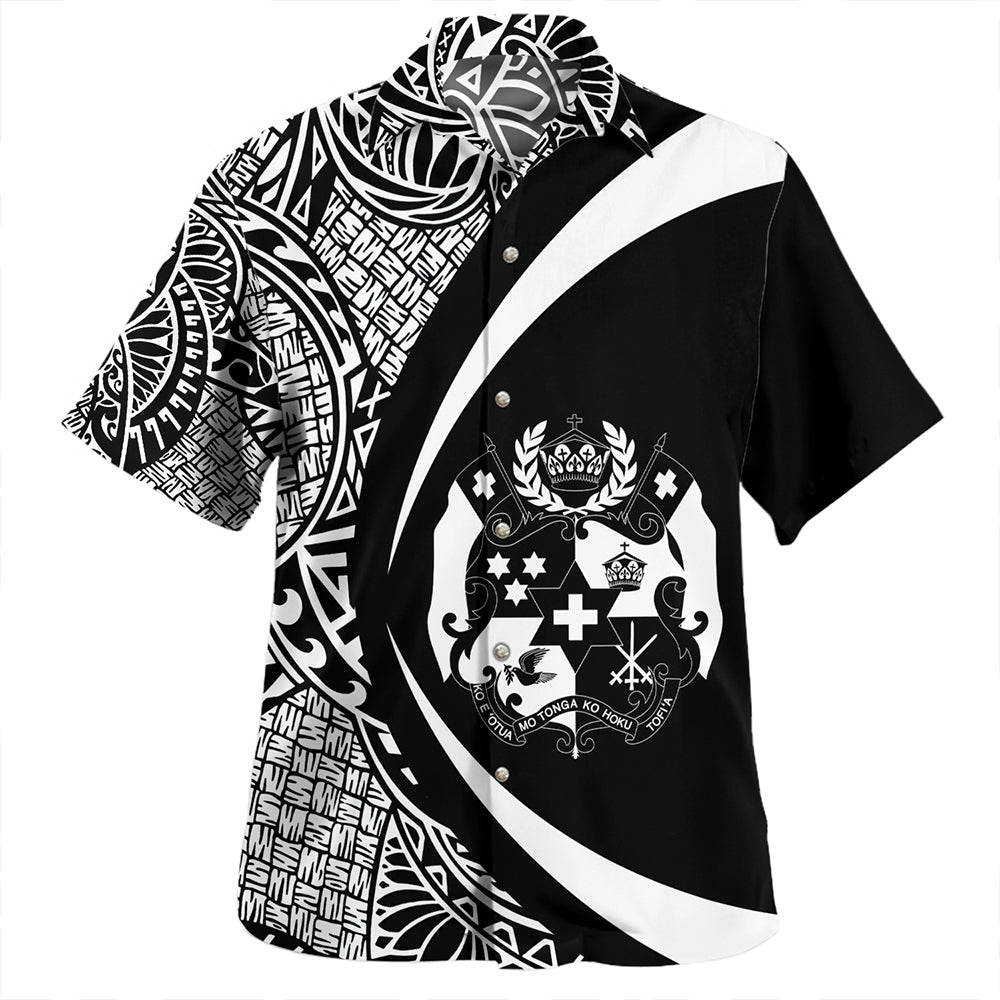 Tonga Hawaiian Shirt Coat Of Arm Lauhala White Circle