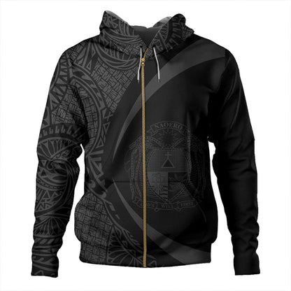 Nauru Hoodie Coat Of Arm Lauhala Gray Circle