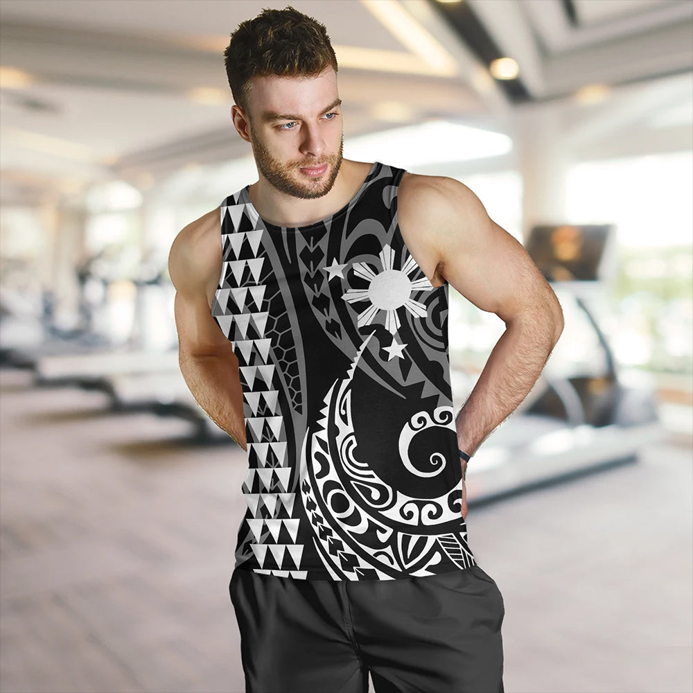 The Philippines Tank Top Sun White Kakau Style