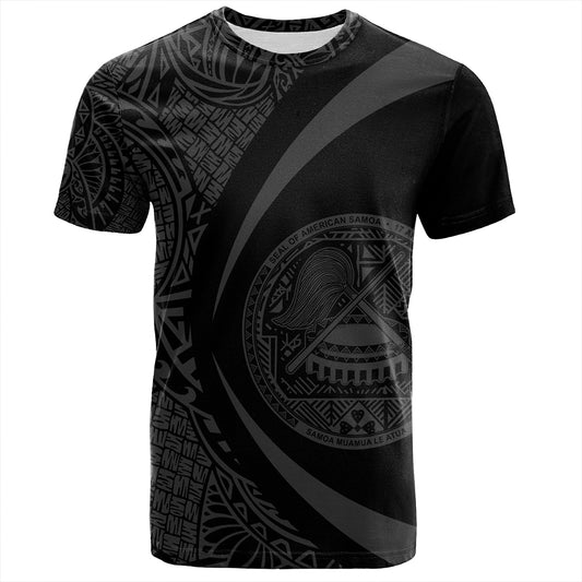 Samoa T-Shirt American Samoa Coat Of Arm Lauhala Gray Circle