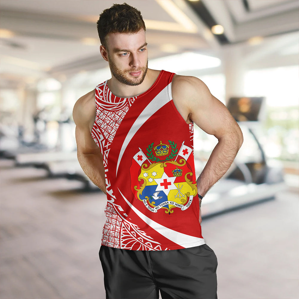 Tonga Tank Top Coat Of Arm Lauhala Circle