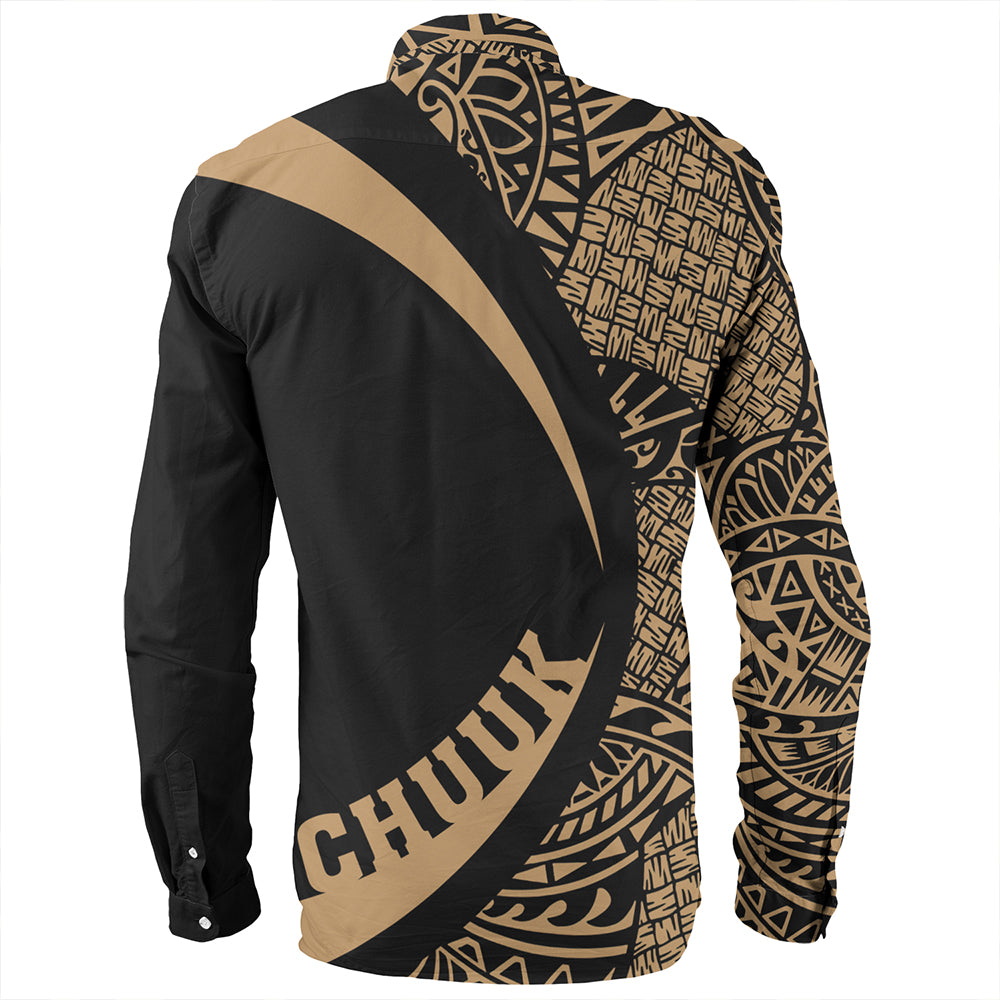 Chuuk Long Sleeve Shirt Coat Of Arm Lauhala Gold Circle
