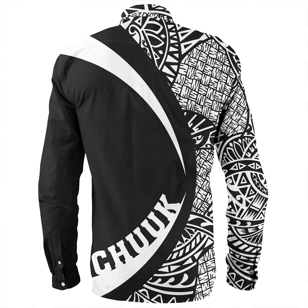 Chuuk Long Sleeve Shirt Coat Of Arm Lauhala White Circle
