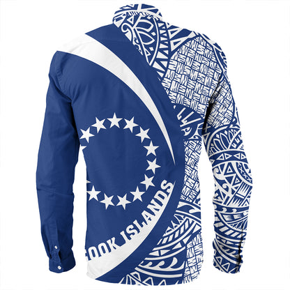 Cook Islands Long Sleeve Shirt Coat Of Arm Lauhala Circle