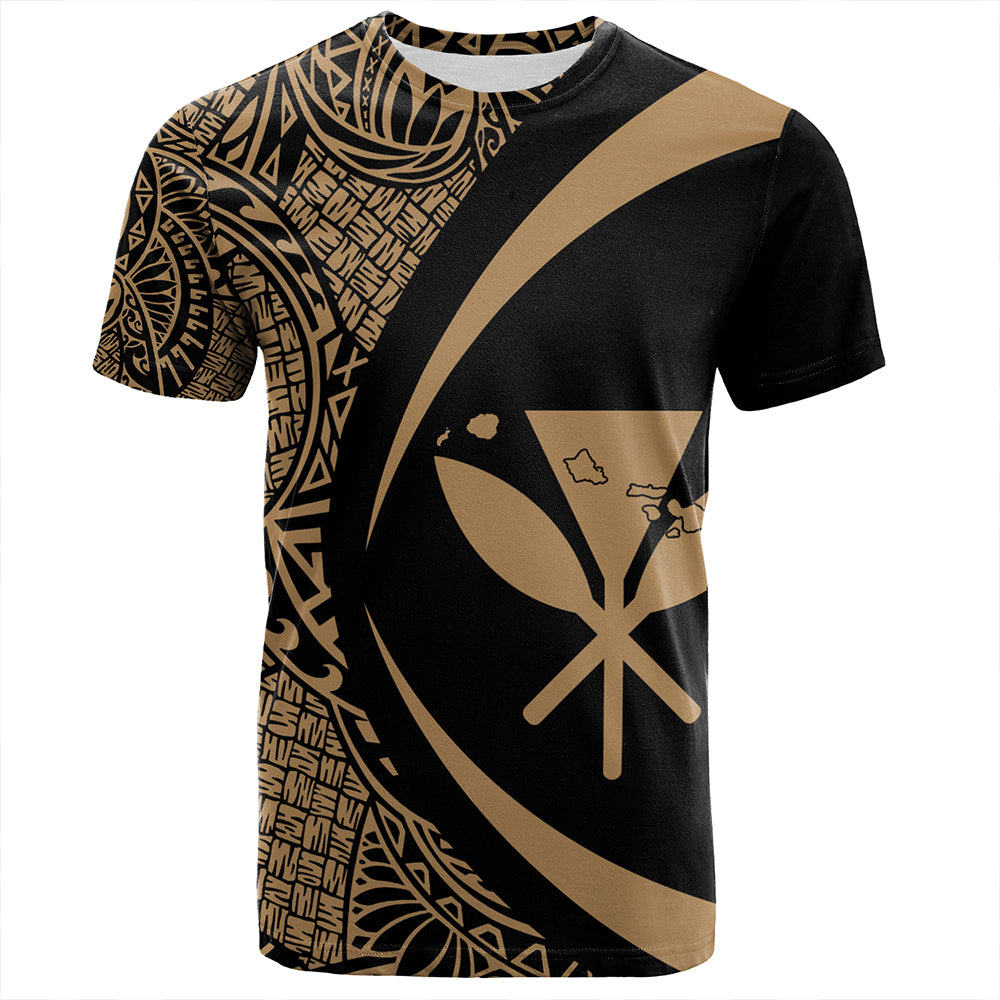 Hawaii T-Shirt Kanaka Maoli Hawaiian Map Lauhala Circle