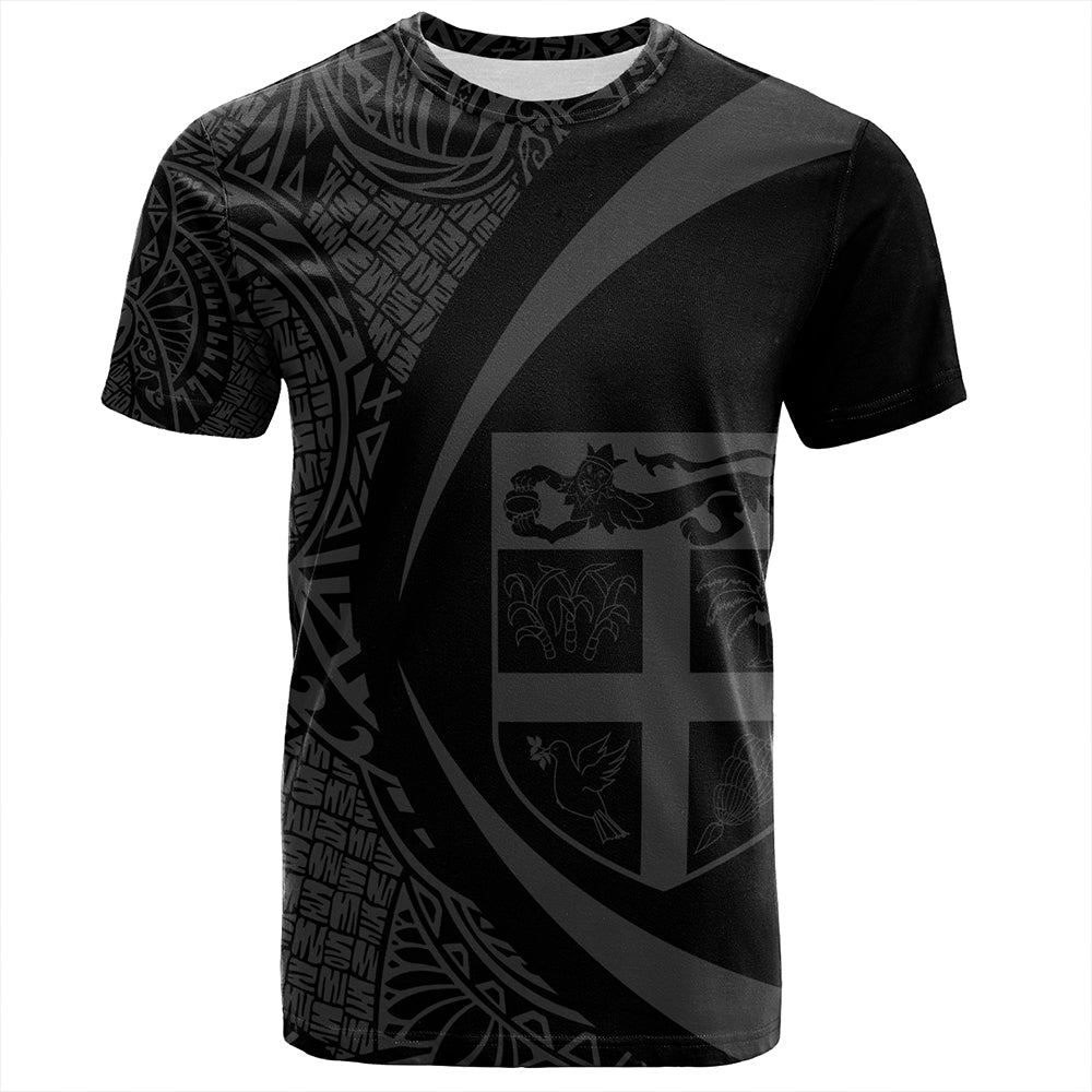 Fiji T-Shirt Coat Of Arm Lauhala Gray Circle