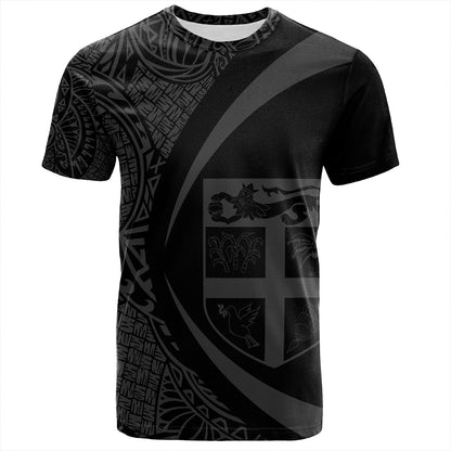 Fiji T-Shirt Coat Of Arm Lauhala Gray Circle