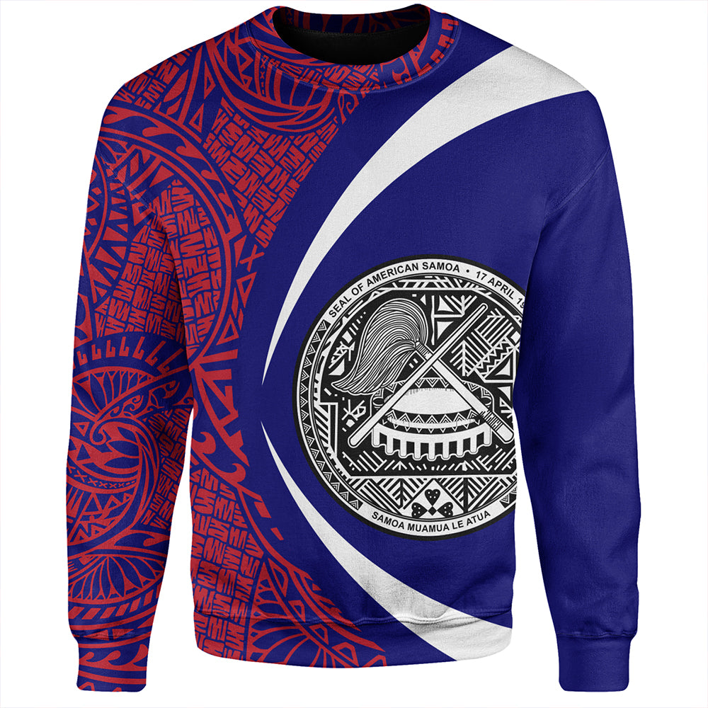 Samoa Sweatshirt American Samoa Coat Of Arm Lauhala Circle