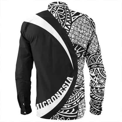 Federated States of Micronesia Long Sleeve Shirt Coat Of Arm Lauhala White Circle