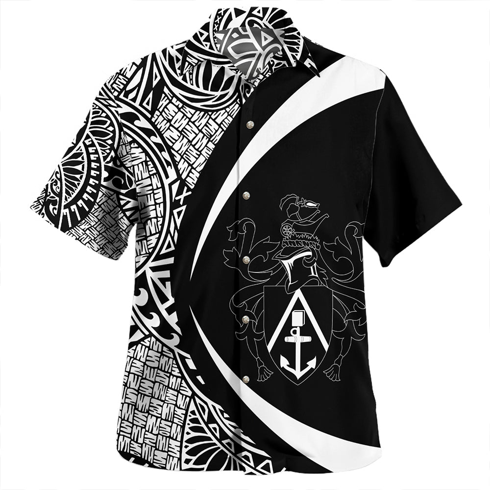 Pitcairn Islands Hawaiian Shirt Coat Of Arm Lauhala White Circle