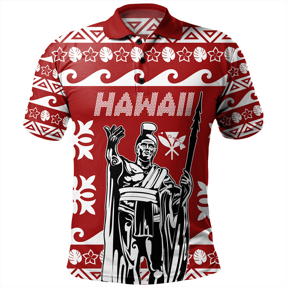 Hawaii Polo Shirt King Native Hawaiian Kakau Pattern Christmas