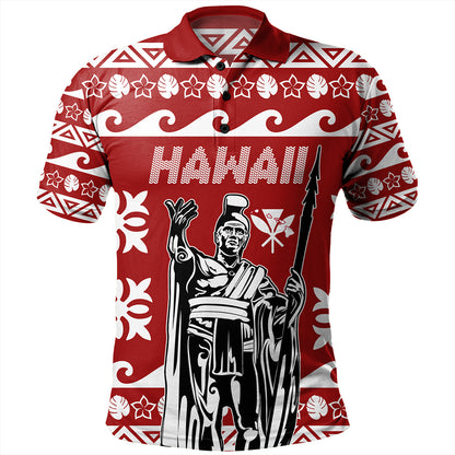 Hawaii Polo Shirt King Native Hawaiian Kakau Pattern Christmas