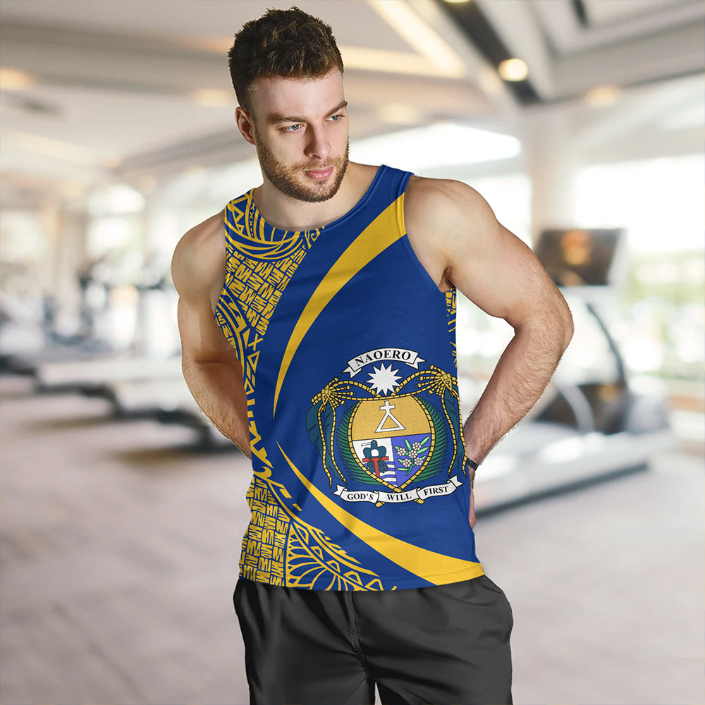Nauru Tank Top Coat Of Arm Lauhala Circle
