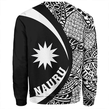 Nauru Sweatshirt Coat Of Arm Lauhala White Circle