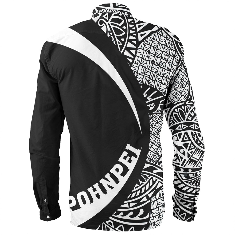 Pohnpei Long Sleeve Shirt Coat Of Arm Lauhala White Circle