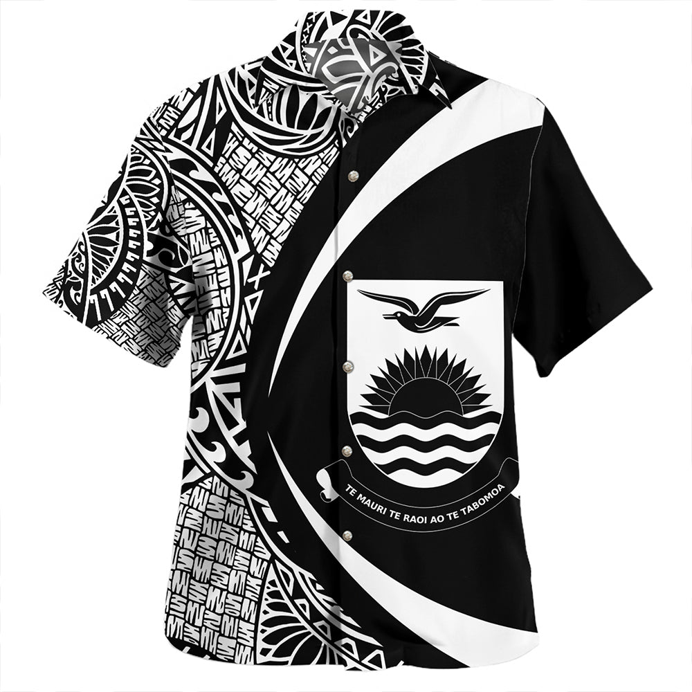 Kiribati Hawaiian Shirt Coat Of Arm Lauhala White Circle