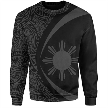 Philippines Sweatshirt Coat Of Arm Lauhala Gray Circle