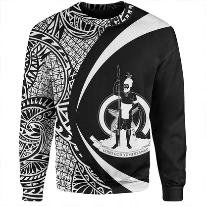 Vanuatu Sweatshirt Coat Of Arm Lauhala White Circle