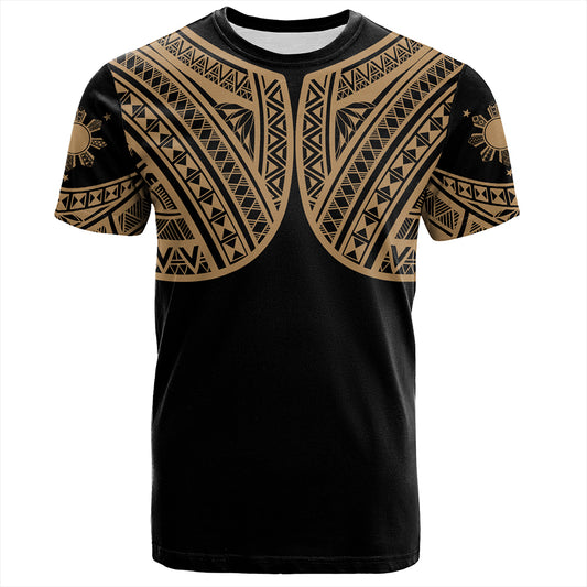 Philippines T-Shirt Sun Star Warrior Style Gold