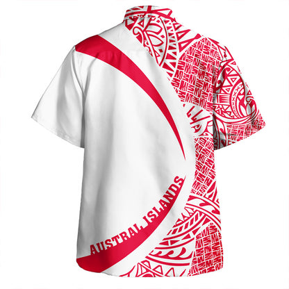 Austral Islands Hawaiian Shirt Coat Of Arm Lauhala Circle