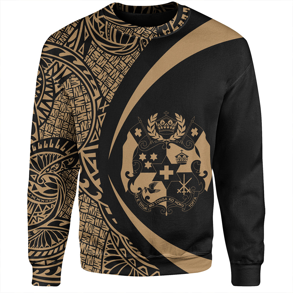 Tonga Sweatshirt Coat Of Arm Lauhala Gold Circle