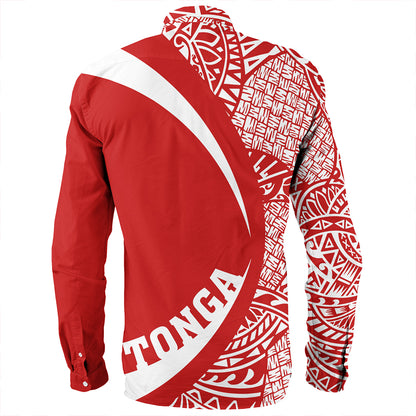 Tonga Long Sleeve Shirt Coat Of Arm Lauhala Circle