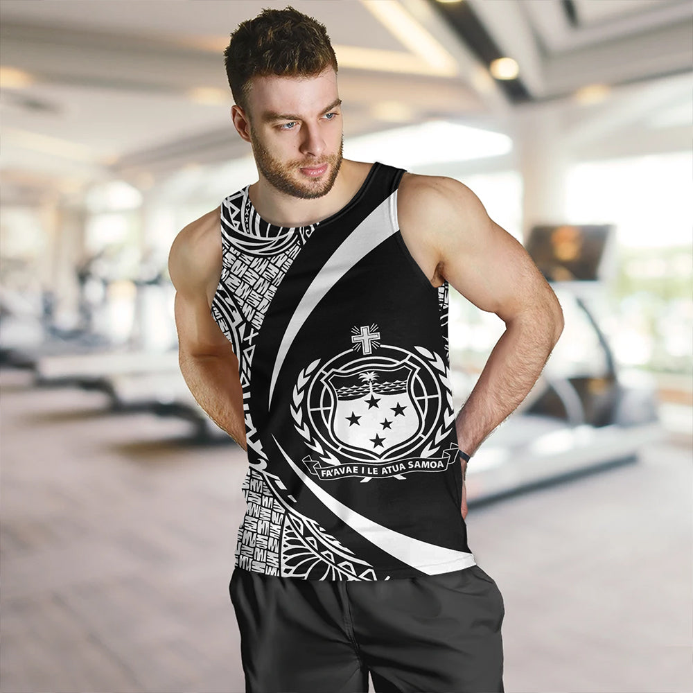 Samoa Tank Top Coat Of Arm Lauhala White Circle