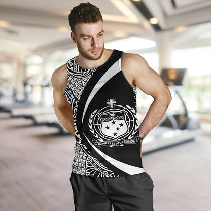 Samoa Tank Top Coat Of Arm Lauhala White Circle