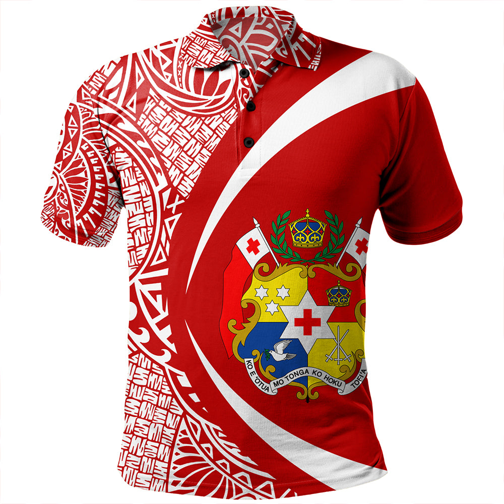 Tonga Polo Shirt Coat Of Arm Lauhala Circle