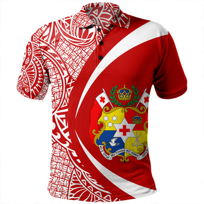 Tonga Polo Shirt Coat Of Arm Lauhala Circle