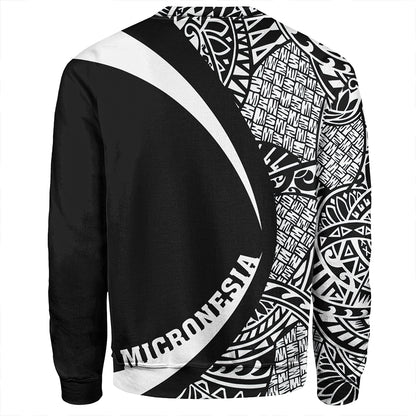 Federated States of Micronesia Sweatshirt Coat Of Arm Lauhala White Circle