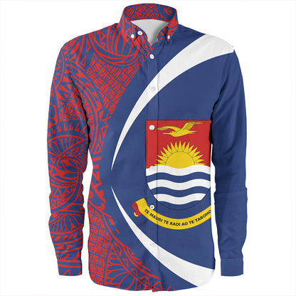 Kiribati Long Sleeve Shirt Coat Of Arm Lauhala Circle