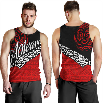 New Zealand Tank Top Aotearoa Maori Flag Puhoro Pattern