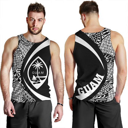 Guam Tank Top Coat Of Arm Lauhala White Circle