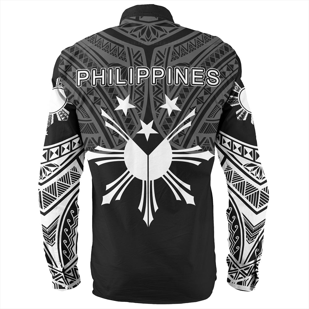 Philippines Long Sleeve Shirt Sun Star Warrior Style White