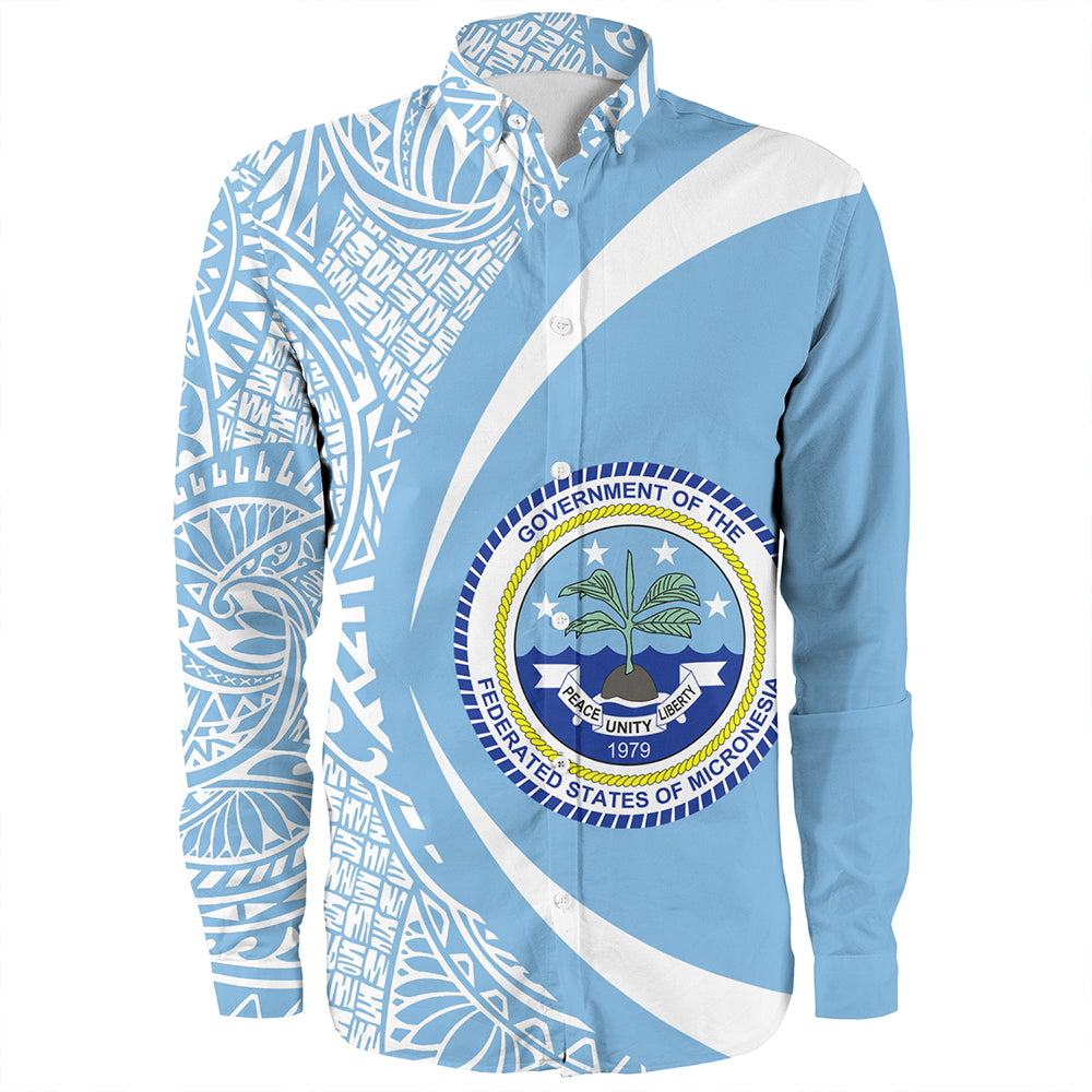 Federated States of Micronesia Long Sleeve Shirt Coat Of Arm Lauhala Circle