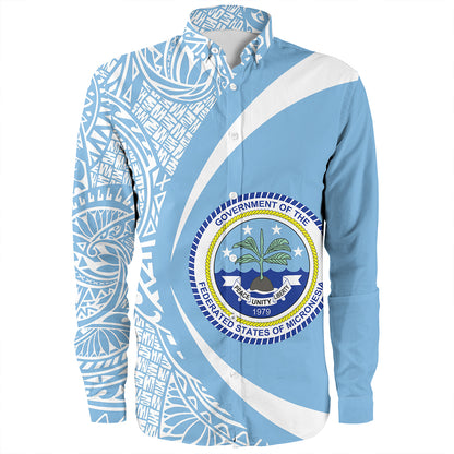 Federated States of Micronesia Long Sleeve Shirt Coat Of Arm Lauhala Circle