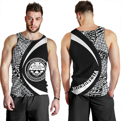 Federated States of Micronesia Tank Top Coat Of Arm Lauhala White Circle